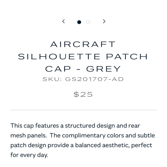 Gulfstream branded Aircraft Silhouette Patch Cap in gray, adjustable back - Picture 3 of 5